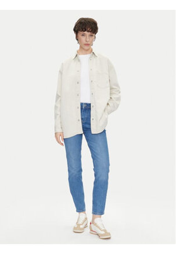 Pepe Jeans Koszula jeansowa PL304963 Écru Oversize. Materiał: bawełna