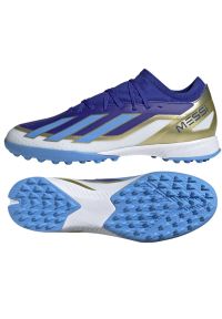 Adidas - Buty adidas X Crazyfast League Messi Tf ID0718 niebieskie. Zapięcie: sznurówki. Kolor: niebieski. Materiał: syntetyk, materiał, guma, włókno, dzianina. Szerokość cholewki: normalna. Wzór: ze splotem. Sport: piłka nożna #1