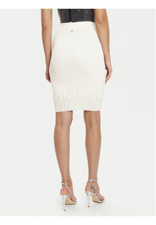 Guess Spódnica ołówkowa W5RD83 Z2Y50 Écru Slim Fit. Materiał: syntetyk