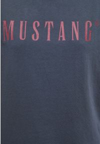 Mustang - MUSTANG Alina C Logo Tee Damski T-shirt Koszulka Blue Nights 1013222 4085 #4