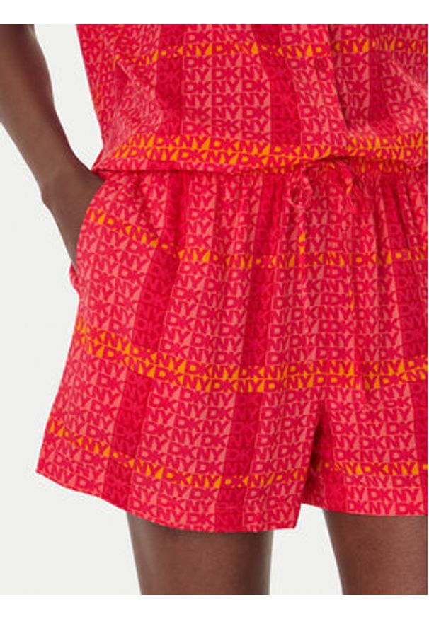 DKNY Piżama YI90113 Różowy Regular Fit. Kolor: różowy. Materiał: wiskoza