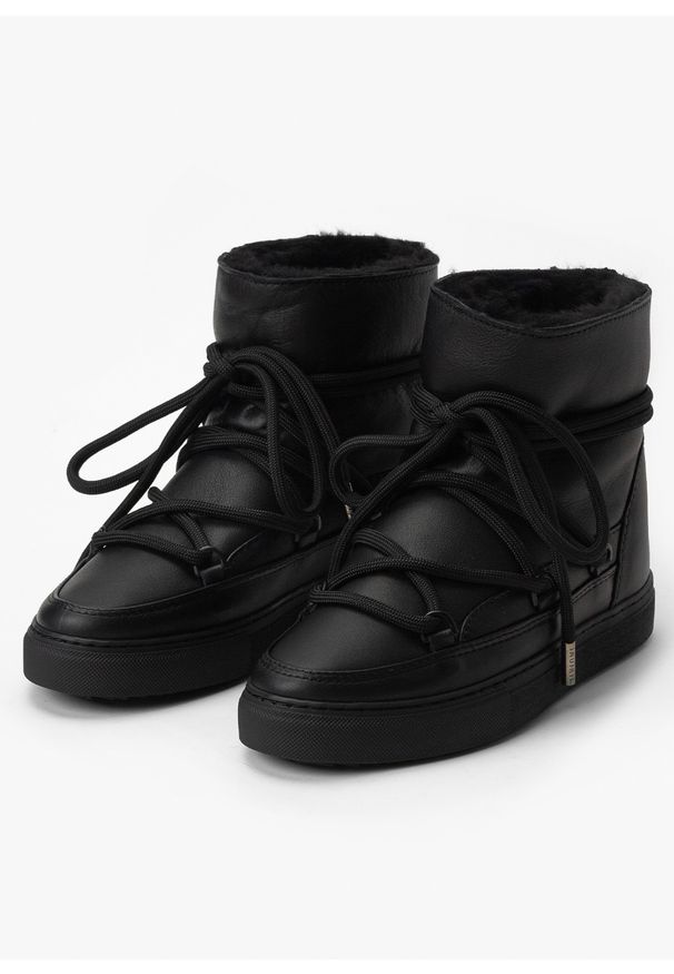 Inuikii - INUIKII FULL LEATHER Śniegowce damskie. Okazja: na co dzień, na spacer, do pracy. Kolor: czarny. Styl: casual