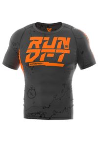 SMMASH - Koszulka fitness z krótkim rękawem męska Smmash Rundefeated kompresyjna. Kolor: wielokolorowy, pomarańczowy, szary. Długość rękawa: krótki rękaw. Długość: krótkie. Sport: fitness #1