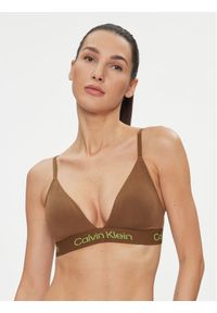 Calvin Klein Underwear Biustonosz bezfiszbinowy 000QF7456E Brązowy. Kolor: brązowy. Materiał: bawełna