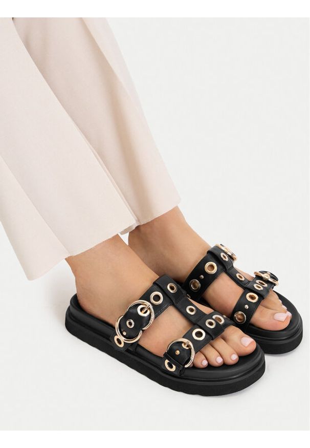 MEXX Klapki CEO-HY86009-29 Czarny. Kolor: czarny. Materiał: skóra