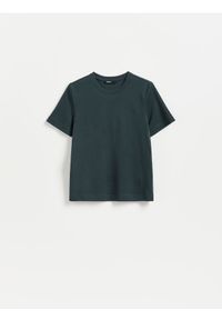 Reserved - T-shirt z bawełny merceryzowanej - ciemnoszary. Kolor: szary. Materiał: bawełna #1