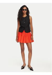 Vero Moda Spódnica mini Sofia 10350924 Pomarańczowy Regular Fit. Kolor: pomarańczowy. Materiał: bawełna #2