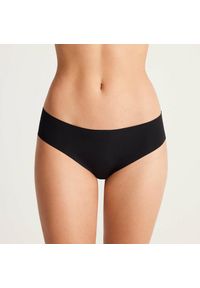 Intica - Figi bezszwowe gładkie do codziennego użytku Jozefa. Kolor: czarny. Materiał: materiał, skóra. Wzór: gładki #9