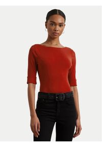 Lauren Ralph Lauren - LAUREN RALPH LAUREN Bluzka 200654963193 Czerwony Slim Fit. Kolor: czerwony. Materiał: bawełna