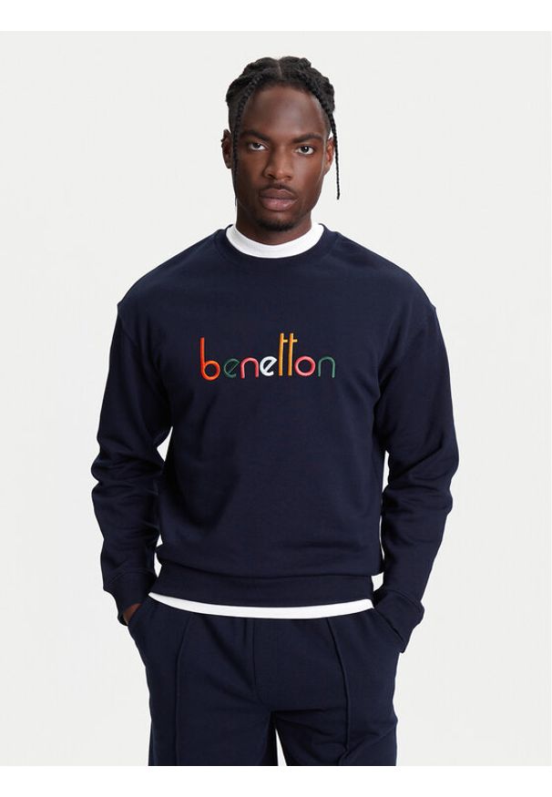 United Colors of Benetton - United Colors Of Benetton Bluza 3FWYU109S Granatowy Regular Fit. Kolor: niebieski. Materiał: bawełna