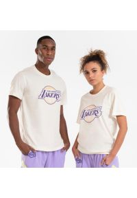 TARMAK - Koszulka do gry w koszykówkę unisex Tarmak NBA Lakers TS 900. Kolor: biały, wielokolorowy. Materiał: poliester, bawełna, materiał. Sport: koszykówka #1