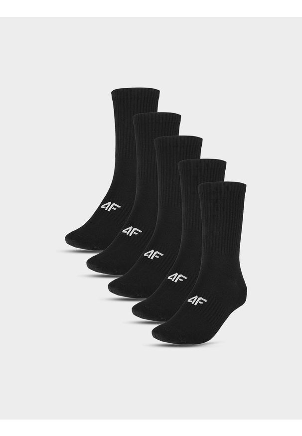4f - 4F Skarpety casual za kostkę (5-pack) męskie - czarne 39-42. Kolor: czarny. Materiał: materiał, poliamid, włókno, bawełna