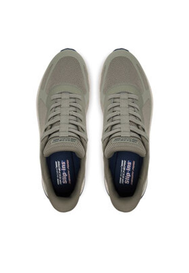 skechers - Skechers Sneakersy Bobs Squad 4- 118423/OLV Khaki. Kolor: brązowy. Materiał: materiał