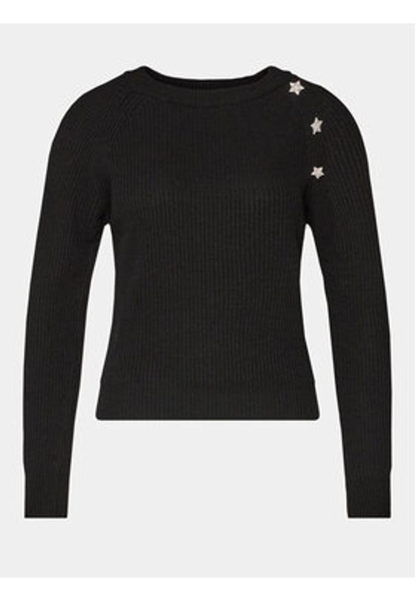 Kontatto Sweter 3M1238 Czarny Regular Fit. Kolor: czarny. Materiał: wełna