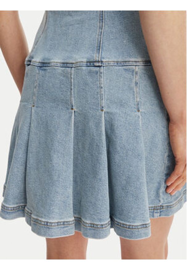 Morgan Sukienka jeansowa 251-RTALA Błękitny Slim Fit. Kolor: niebieski. Materiał: bawełna