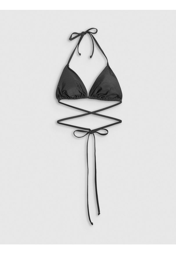 4f - 4F Góra od bikini damska - czarna XL. Kolor: czarny. Materiał: materiał