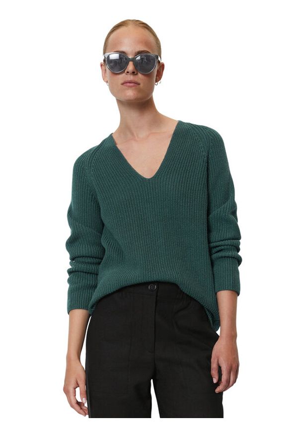 Marc O'Polo Sweter 308 6059 60097 Zielony Regular Fit. Typ kołnierza: polo. Kolor: zielony. Materiał: bawełna