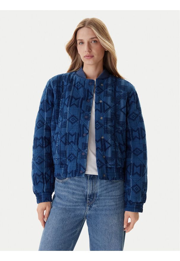 Mustang Kurtka bomber Bouse 1016739 Niebieski Regular Fit. Kolor: niebieski. Materiał: bawełna