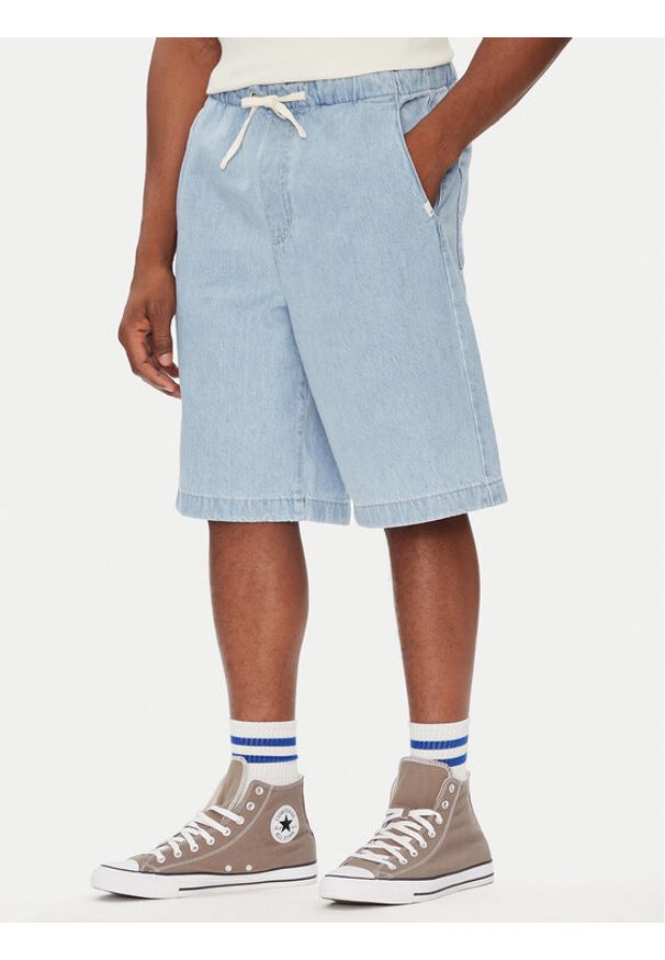 Element Szorty jeansowe Chillin ELYDS00103 Błękitny Relaxed Fit. Kolor: niebieski. Materiał: bawełna