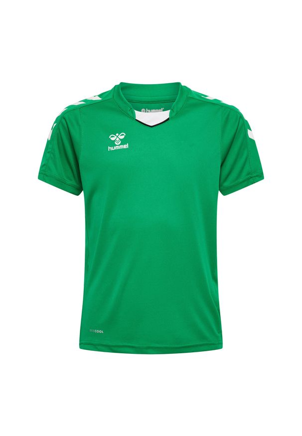 Hummel Core XK Kids Poly Jersey S/S. Kolor: zielony. Materiał: jersey. Długość rękawa: krótki rękaw. Długość: krótkie