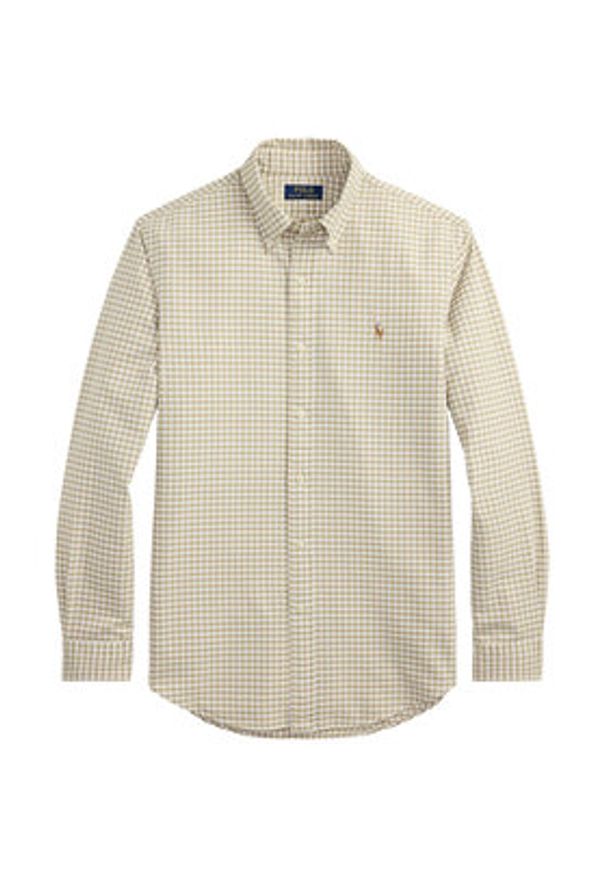Polo Ralph Lauren Koszula 710852744004 Beżowy Slim Fit. Typ kołnierza: polo. Kolor: beżowy. Materiał: bawełna