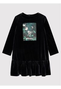 Kenzo kids - Kenzo Kids Sukienka codzienna K12065 Czarny Regular Fit. Okazja: na co dzień. Kolor: czarny. Materiał: syntetyk. Typ sukienki: proste. Styl: casual #1