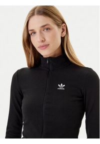 Adidas - adidas Bluza Essentials Ribbed JD5905 Czarny Slim Fit. Kolor: czarny. Materiał: wiskoza #3