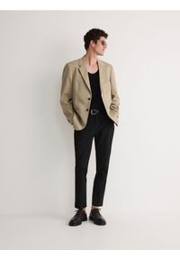 Reserved - Spodnie slim fit - czarny. Kolor: czarny. Materiał: tkanina, wiskoza