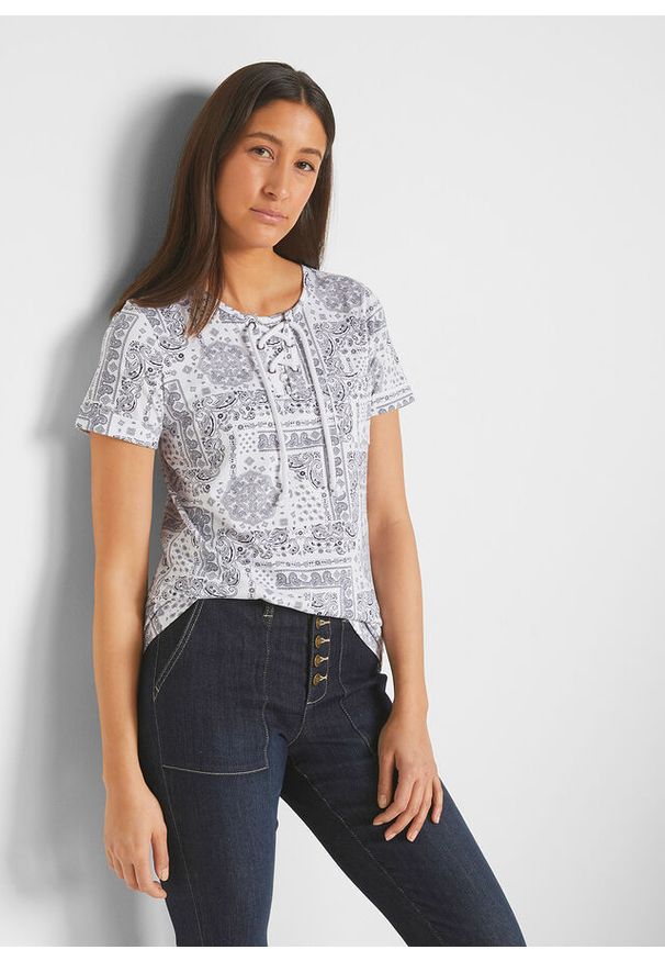 bonprix - T-shirt, krótki rękaw. Kolor: niebieski. Długość rękawa: krótki rękaw. Długość: krótkie
