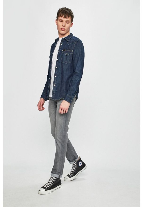 Lee - LEE WESTERN SHIRT MĘSKA KOSZULA JEANSOWA BLUEPRINT L643PLLH 112115418. Materiał: jeans