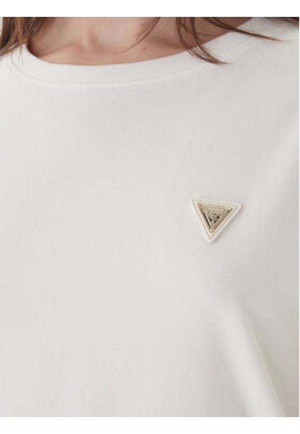 Guess T-Shirt V4YI09 J1314 Écru Oversize. Kolor: kremowy. Materiał: bawełna