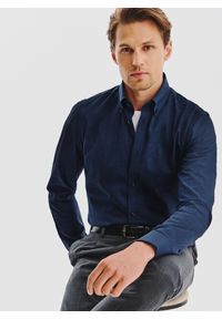 Pako Lorente - PAKO LORENTE – Granatowa koszula melanż. Kolor: niebieski. Materiał: bawełna. Długość rękawa: długi rękaw. Długość: długie. Wzór: melanż #3