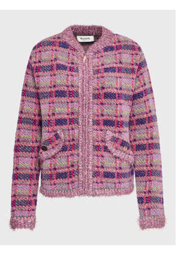 Blugirl Blumarine Kardigan RF2037-MA293 Fioletowy Regular Fit. Kolor: fioletowy. Materiał: syntetyk