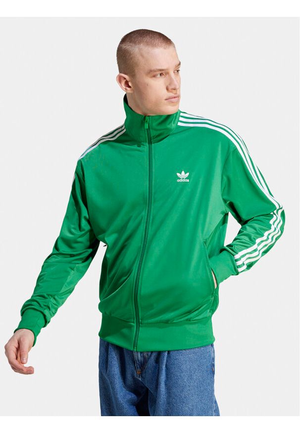 Adidas - adidas Bluza adicolor Classics Firebird IU0762 Zielony Loose Fit. Kolor: zielony. Materiał: syntetyk