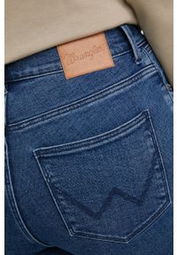 Wrangler jeansy HIGH RISE SKINNY INDIGO SEA damskie high waist. Stan: podwyższony. Kolor: niebieski