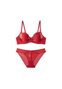 Intica - Komplet bielizny z delikatnego materiału Gabrijela. Kolor: czerwony. Materiał: materiał #1