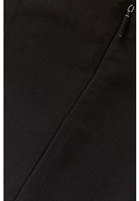 Armani Exchange sukienka kolor czarny mini rozkloszowana. Kolor: czarny. Materiał: tkanina, skóra, materiał. Długość rękawa: na ramiączkach. Typ sukienki: rozkloszowane. Długość: mini #4