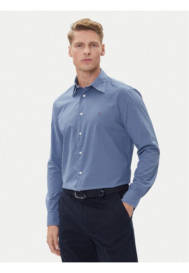 TOMMY HILFIGER - Tommy Hilfiger Koszula MW0MW39438 Niebieski Regular Fit. Kolor: niebieski. Materiał: bawełna