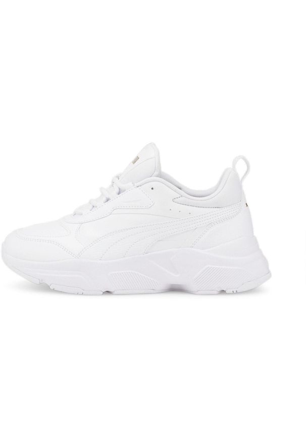 Buty Puma Cassia SL, Kobiety. Zapięcie: sznurówki. Kolor: biały. Materiał: materiał, tkanina, syntetyk, guma. Szerokość cholewki: normalna. Sport: turystyka piesza