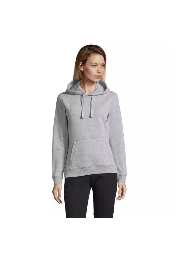 SOL'S - Bluza damska z kapturem Sol's Spencer. Typ kołnierza: kaptur. Kolor: szary