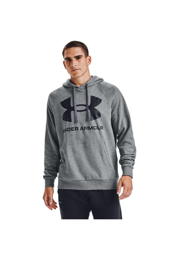 Bluza z kapturem Under Armour Rival Fleece Big Logo, Mężczyźni. Typ kołnierza: kaptur. Kolor: wielokolorowy, szary, czarny. Materiał: materiał, bawełna