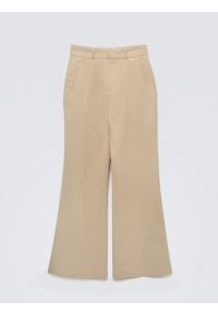 Big-Star - Spodnie damskie z szeroką nogawką beżowe Mabela 801. Okazja: na co dzień. Stan: podwyższony. Kolor: beżowy. Materiał: tkanina. Styl: casual, elegancki #6