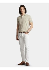 Polo Ralph Lauren Polo 710536856215 Beżowy Slim Fit. Typ kołnierza: polo. Kolor: beżowy. Materiał: bawełna