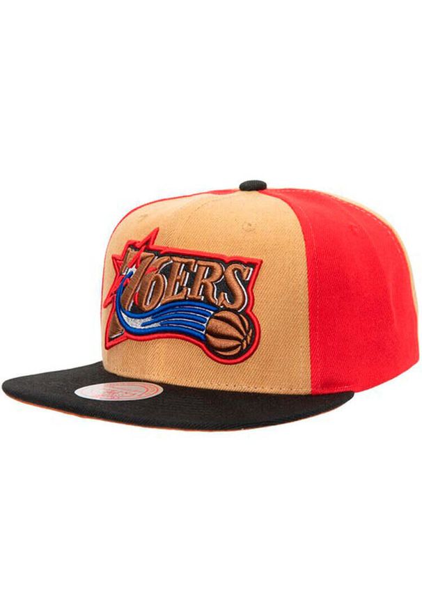 Mitchell & Ness - Czapka typu snapback Philadelphia 76ers On The Block HWC. Kolor: czarny, beżowy, wielokolorowy. Materiał: poliester