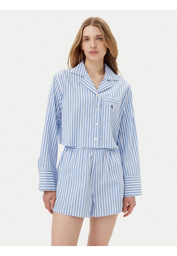 Polo Ralph Lauren Piżama 4P8010 Niebieski Relaxed Fit. Kolor: niebieski. Materiał: bawełna