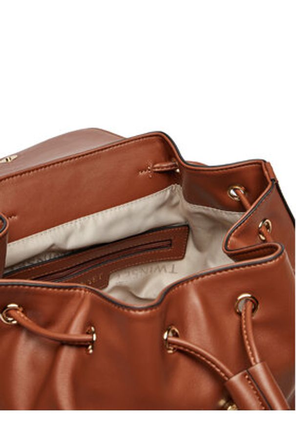 TwinSet - TWINSET Plecak 242TB7236 Brązowy. Kolor: brązowy. Materiał: skóra