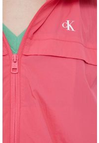 Calvin Klein Jeans wiatrówka kolor różowy przejściowa. Kolor: różowy. Materiał: poliester, poliamid #2