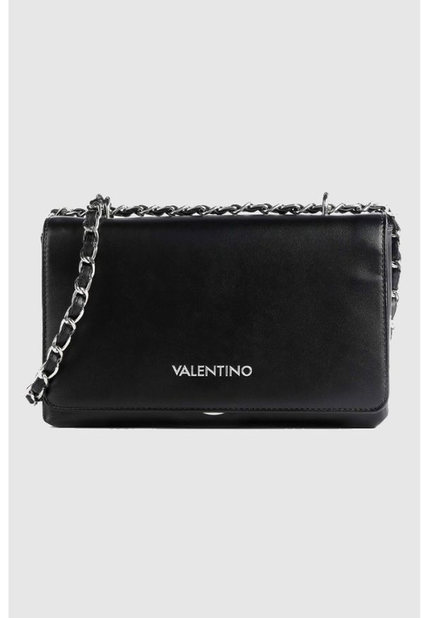 Valentino by Mario Valentino - VALENTINO Czarna listonoszka klenia satchel. Kolor: czarny