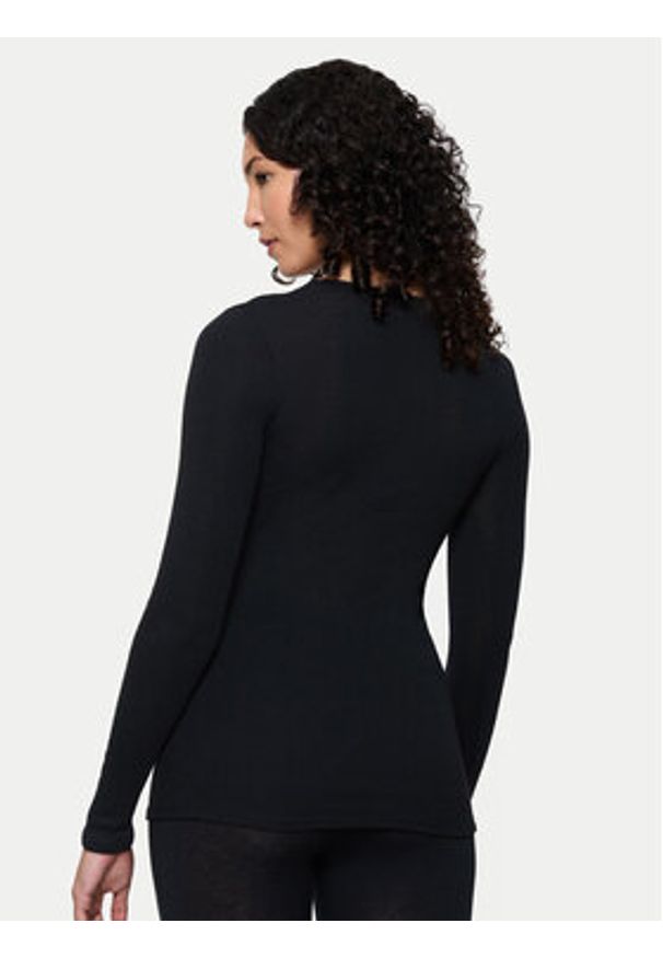 Triumph Koszulka piżamowa Beauty Layers 10225656 Czarny Slim Fit. Kolor: czarny. Materiał: wełna
