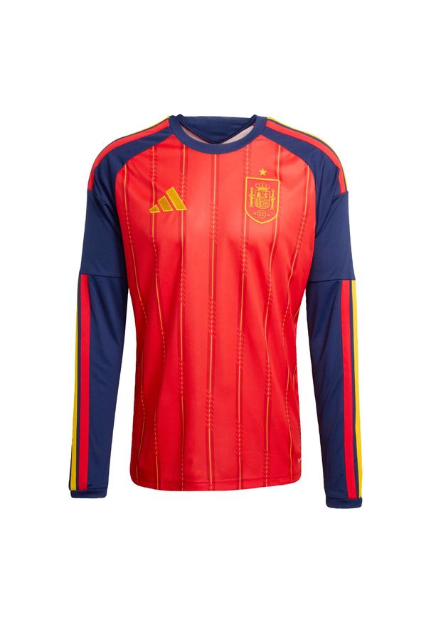 Adidas - Koszulka podstawowa z długim rękawem Spain 26. Kolor: wielokolorowy, czerwony, różowy. Długość rękawa: długi rękaw. Długość: długie. Sport: piłka nożna